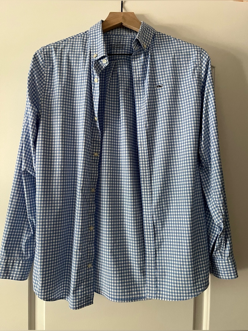 Vineyard Vines Performance Button-Down Shirt - Blue/white- Boys sz Large